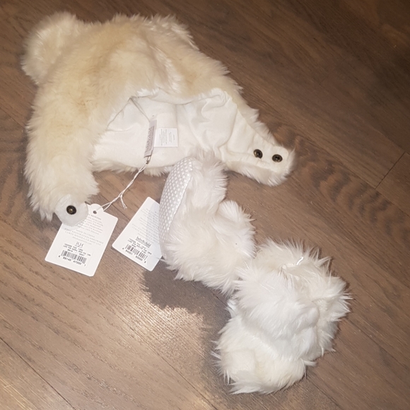 BNWT Restoration Hardware Baby Fur Hood & Booties - Picture 7 of 7
